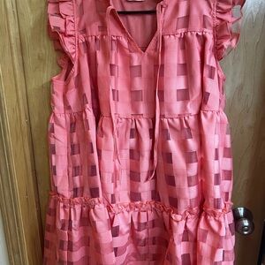 Pink Lily Pink Flutter Sleeve Sundress
